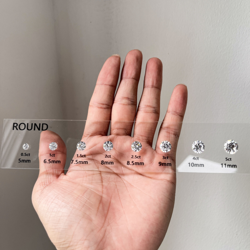 Új csupasz kő öltöny méret alak összehasonlítás ábra európai és amerikai kerek drágakő cirkon öltöny ékszer moissanit