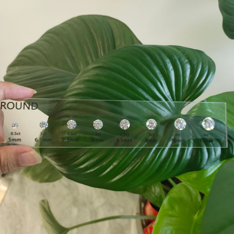 Új csupasz kő öltöny méret alak összehasonlítás ábra európai és amerikai kerek drágakő cirkon öltöny ékszer moissanit