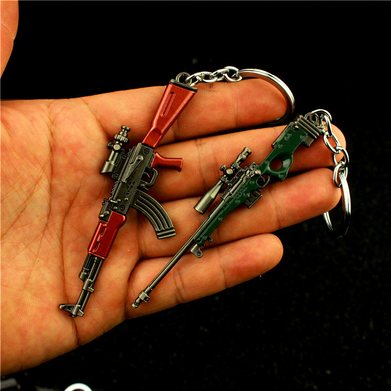 Jedi Escape AWM 98k M24 SKS Serpenyő M416 AKM Ötvözet Kulcstartó Modell