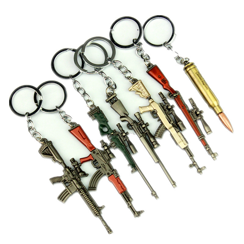 Jedi Escape AWM 98k M24 SKS Serpenyő M416 AKM Ötvözet Kulcstartó Modell