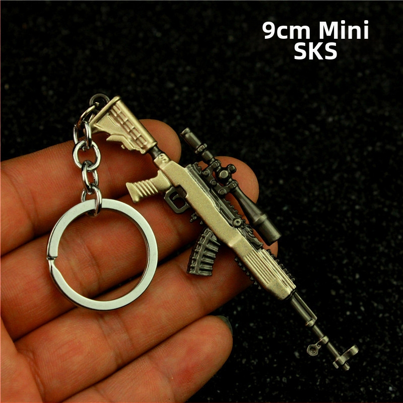 Jedi Escape AWM 98k M24 SKS Serpenyő M416 AKM Ötvözet Kulcstartó Modell