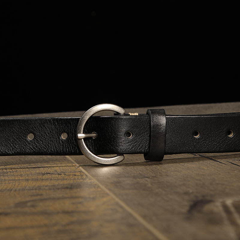 Kézzel készített retró női ezüst színű, kerek orrú farmernadrág, mindenhez illő övvel