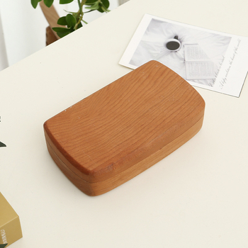 Tömörfa ékszerdoboz Retro hordozható gyűrű nyaklánc tároló doboz Ékszergyűjtő doboz Fa felhajtható ékszertároló doboz