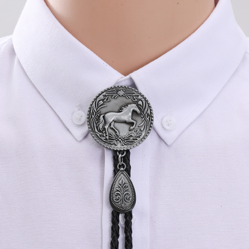 [jólét] western farmer BOLO nyakkendő drágakő temperamentum cinkötvözet bőr gallér határokon átnyúló egy generációnyi haj