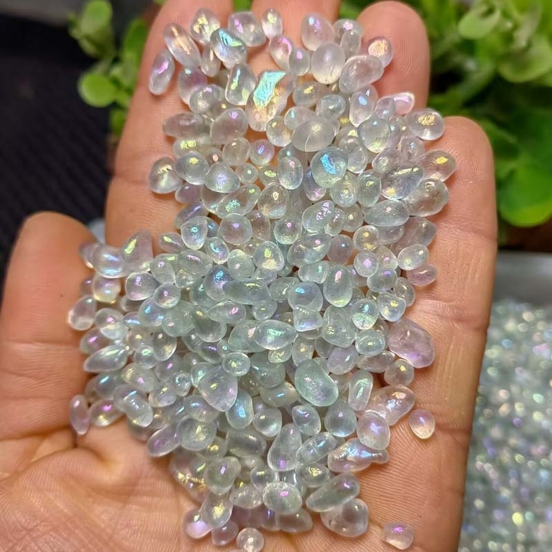 Kaina apie 3–8 mm už 100 g dirbtinio mėnulio akmens žvyro, spalvingo akmens žvyro, dekoratyvinių papuošalų.