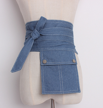 Dupla gyűrűs csattal ellátott farmer öv, kis táskaöv, koreai divatos farmer orgona alakú zsebes derékszíj A148