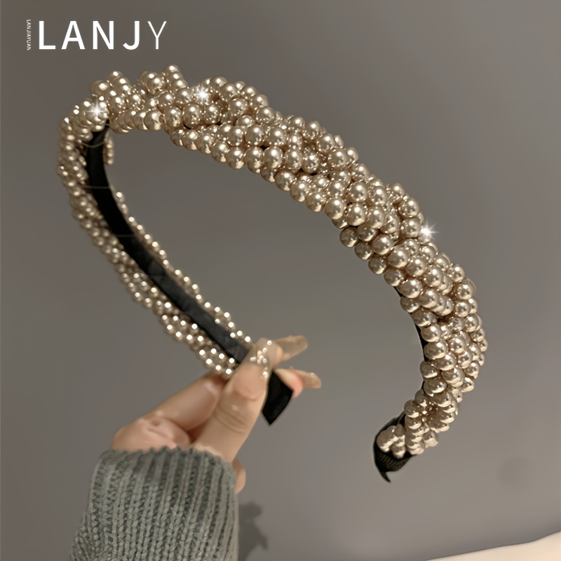 Dél-Korea Retro Gyöngy Hajpánt Temperamentum Egyszerű Szuper Tündér Nyomású Hajkártyák Női Édes Kimenő, Minden Mérkőzéses Hajpánt Hajrudak