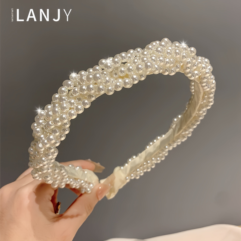 Dél-Korea Retro Gyöngy Hajpánt Temperamentum Egyszerű Szuper Tündér Nyomású Hajkártyák Női Édes Kimenő, Minden Mérkőzéses Hajpánt Hajrudak