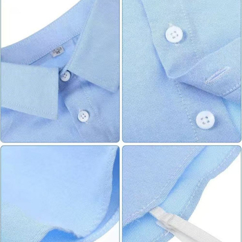 Γυναικείο πουκάμισο με ψεύτικο γιακά, κολάρο πουκάμισου με διασταυρούμενο σχέδιο, κολάρο πουκάμισου από πολυεστέρα και βαμβάκι, διακοσμητικό με βάση, μυτερό κολάρο, αξεσουάρ ψεύτικου γιακά