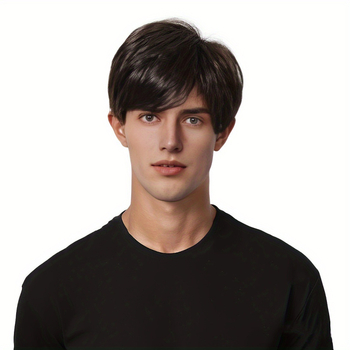 Sõltumatu jaama uued osaliselt mustad lühikesed meeste parukad, täispeakattega, Korea kohevad lühikesed sirged parukad, tootjatelt laos.