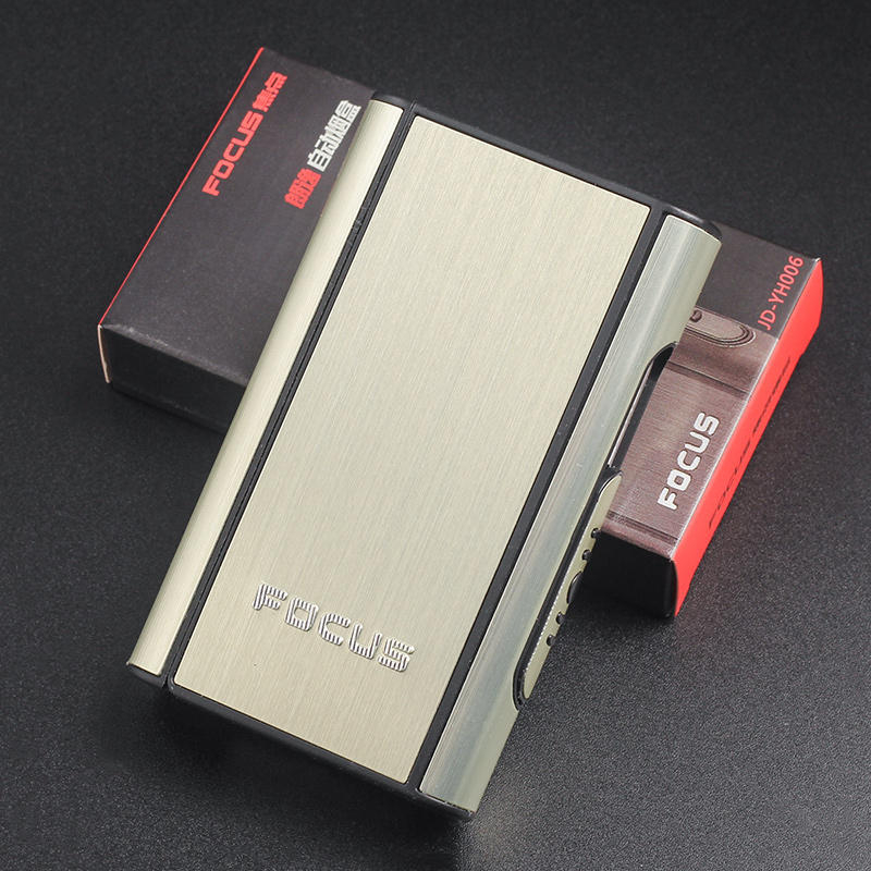 Fókusz automatikus kidobós cigarettadoboz fém rajzú cigaretta 10 darabos férfi hordozható cigarettadoboz nyomáscsökkentő nedvesség elleni védelemmel