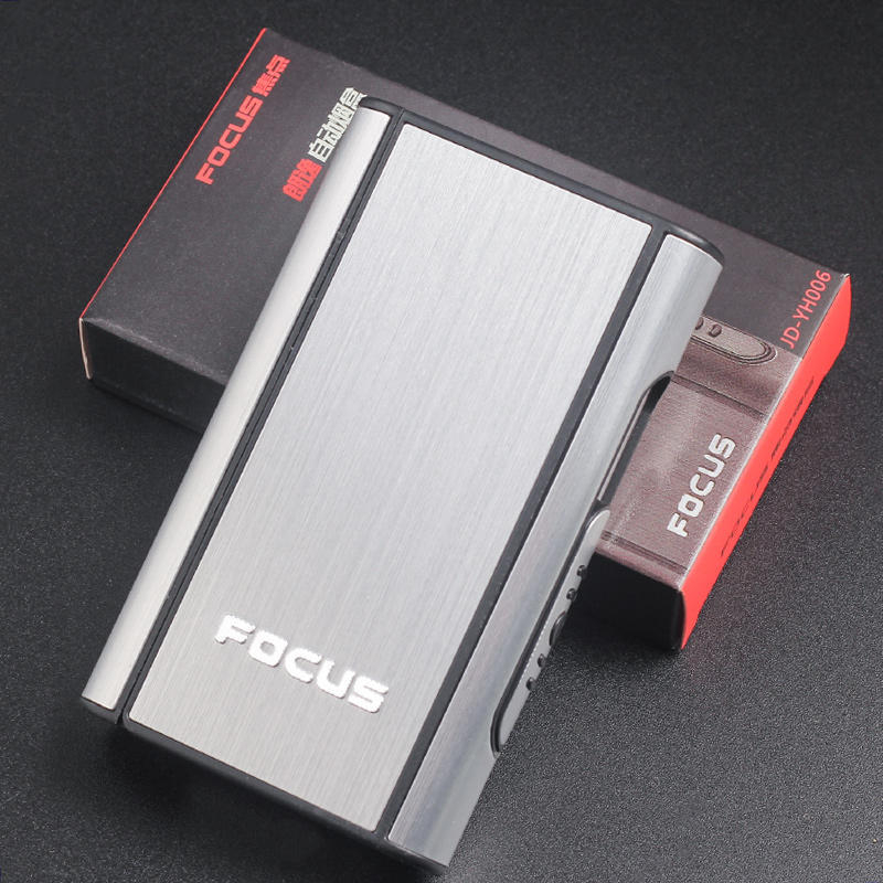 Fókusz automatikus kidobós cigarettadoboz fém rajzú cigaretta 10 darabos férfi hordozható cigarettadoboz nyomáscsökkentő nedvesség elleni védelemmel