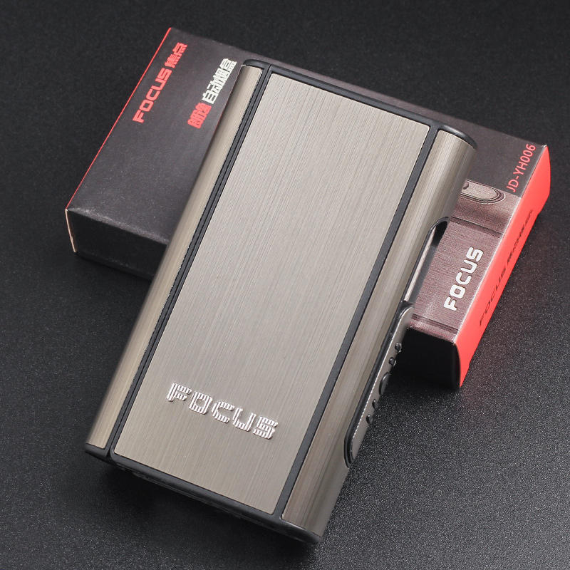 Fókusz automatikus kidobós cigarettadoboz fém rajzú cigaretta 10 darabos férfi hordozható cigarettadoboz nyomáscsökkentő nedvesség elleni védelemmel