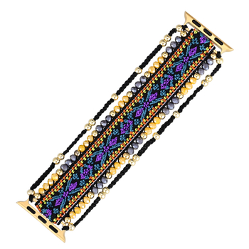 Трансгранични доставки за електронна търговия, лилаво тъкано еластично въже, бохемски найлон, каишка за Apple/Samsung/Phoebe