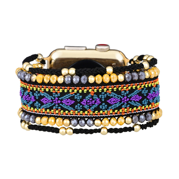 Трансгранични доставки за електронна търговия, лилаво тъкано еластично въже, бохемски найлон, каишка за Apple/Samsung/Phoebe