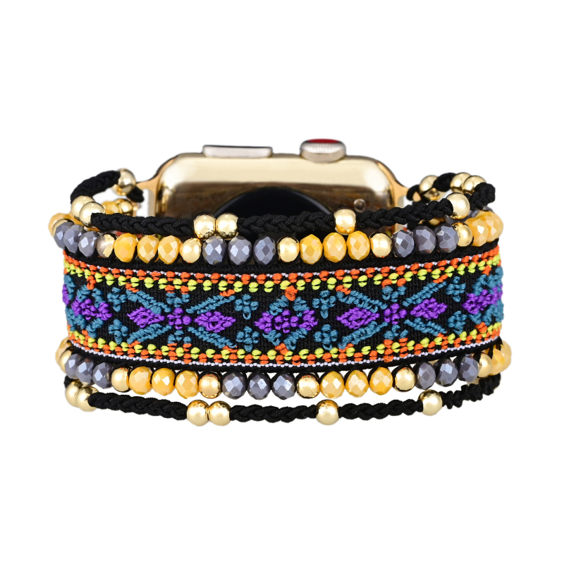 Трансгранични доставки за електронна търговия, лилаво тъкано еластично въже, бохемски найлон, каишка за Apple/Samsung/Phoebe