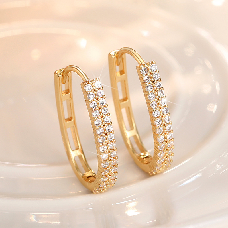 Cao Shi Dongdaemun prancūziškos tekstūros geometriniai auskarai, Pietų Korėjos U formos „Super Flash“ žiediniai auskarai, išskirtiniai interneto įžymybių auskarai