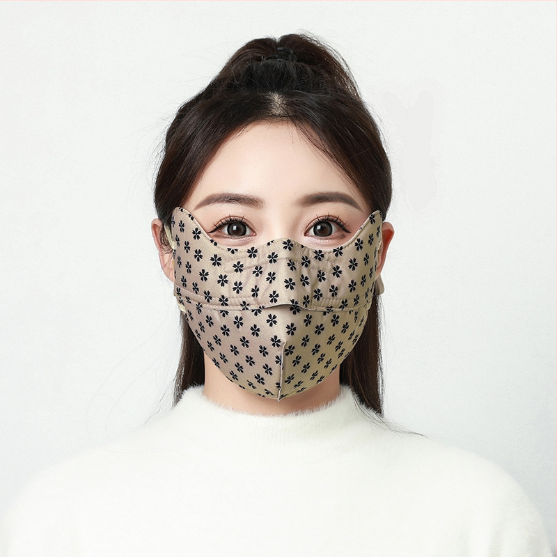 Yidixiu sügis- ja talvine soe mask 3D kolmemõõtmeline naiste silmade kaitse nurk ploomiõie tuulekindel külmakindel hingav mask pestav