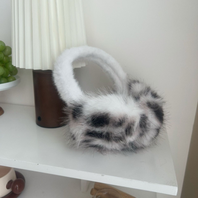 Plüss leopárd fülvédők Női téli meleg lovagló fagyálló szélálló fülmeleg fülvédő fülvédő fülvédő fülvédő sapka koreai