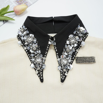 Kiváló minőségű, nehézipari gyöngyös kristálygyöngyök, finom és gyönyörű, sokoldalú műgallér, összecsukható pulóver, divatos műruha kétrészes viselet