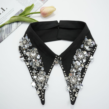 Υψηλής ποιότητας, βαριές βιομηχανικές χάντρες από κρύσταλλο, εξαιρετικό και όμορφο, ευέλικτο ψεύτικο κολάρο, πτυσσόμενο πουλόβερ, ψεύτικο μοντέρνο ντύσιμο δύο τεμαχίων