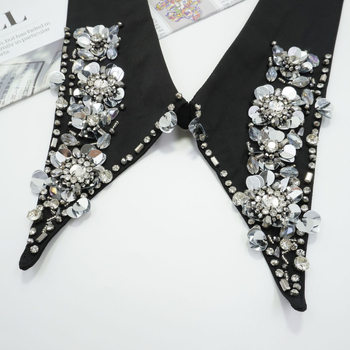 Υψηλής ποιότητας, βαριές βιομηχανικές χάντρες από κρύσταλλο, εξαιρετικό και όμορφο, ευέλικτο ψεύτικο κολάρο, πτυσσόμενο πουλόβερ, ψεύτικο μοντέρνο ντύσιμο δύο τεμαχίων