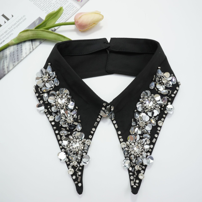 Kiváló minőségű, nehézipari gyöngyös kristálygyöngyök, finom és gyönyörű, sokoldalú műgallér, összecsukható pulóver, divatos műruha kétrészes viselet