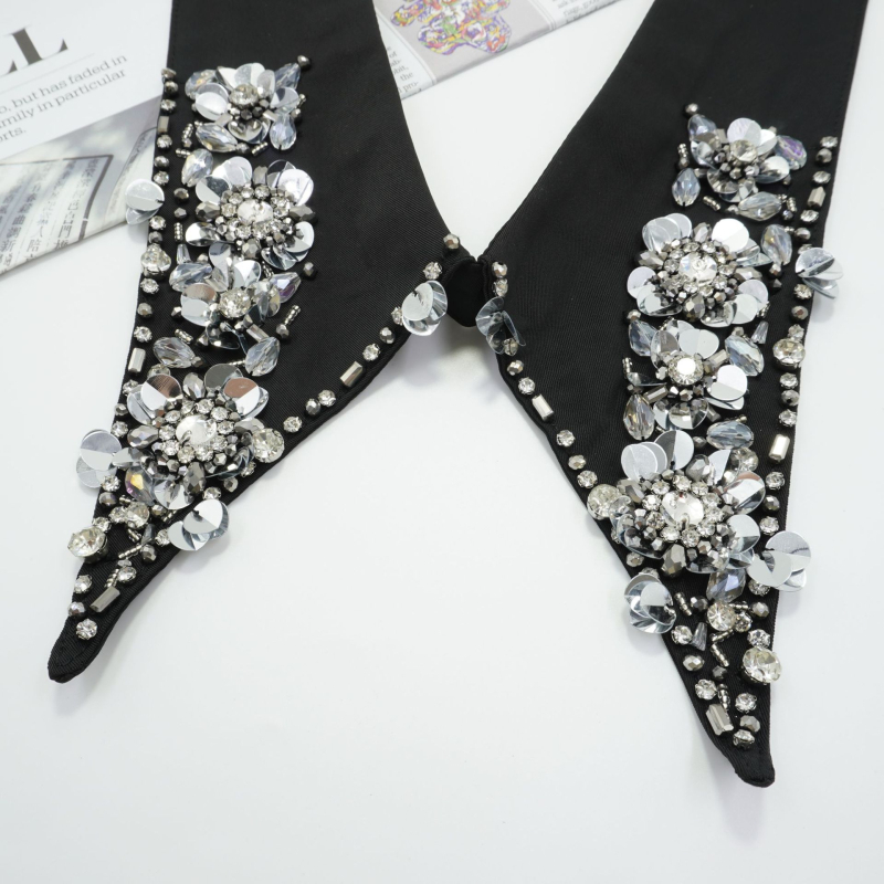 Kiváló minőségű, nehézipari gyöngyös kristálygyöngyök, finom és gyönyörű, sokoldalú műgallér, összecsukható pulóver, divatos műruha kétrészes viselet