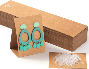 50 κομμάτια αυτοφερόμενων σκουλαρίκια κολιέ από χαρτόνι, αξεσουάρ κοσμημάτων DIY, κλιπ αυτιών, βάση επίδειξης κοσμημάτων