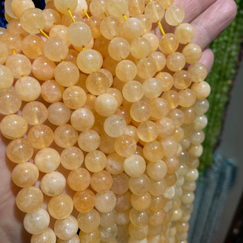 Φυσικές βελτιστοποιημένες χάντρες κιτρίνης, ημιτελείς χάντρες κιτρίνης Βραζιλίας, DIY βραχιόλι, στρογγυλές χάντρες, αξεσουάρ κοσμημάτων