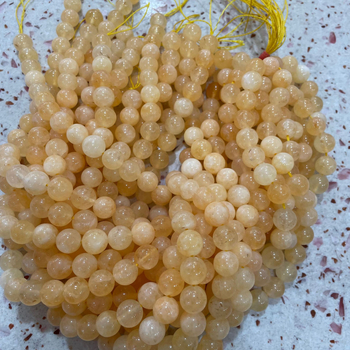 Φυσικές βελτιστοποιημένες χάντρες κιτρίνης, ημιτελείς χάντρες κιτρίνης Βραζιλίας, DIY βραχιόλι, στρογγυλές χάντρες, αξεσουάρ κοσμημάτων