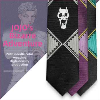 Ιαπωνική γραβάτα JOJO Jiliang Jiying υπέροχη περιπέτεια νεκροκεφαλή μαύρη τεμπέλης φερμουάρ γραβάτα ανδρική μάχη χεριών