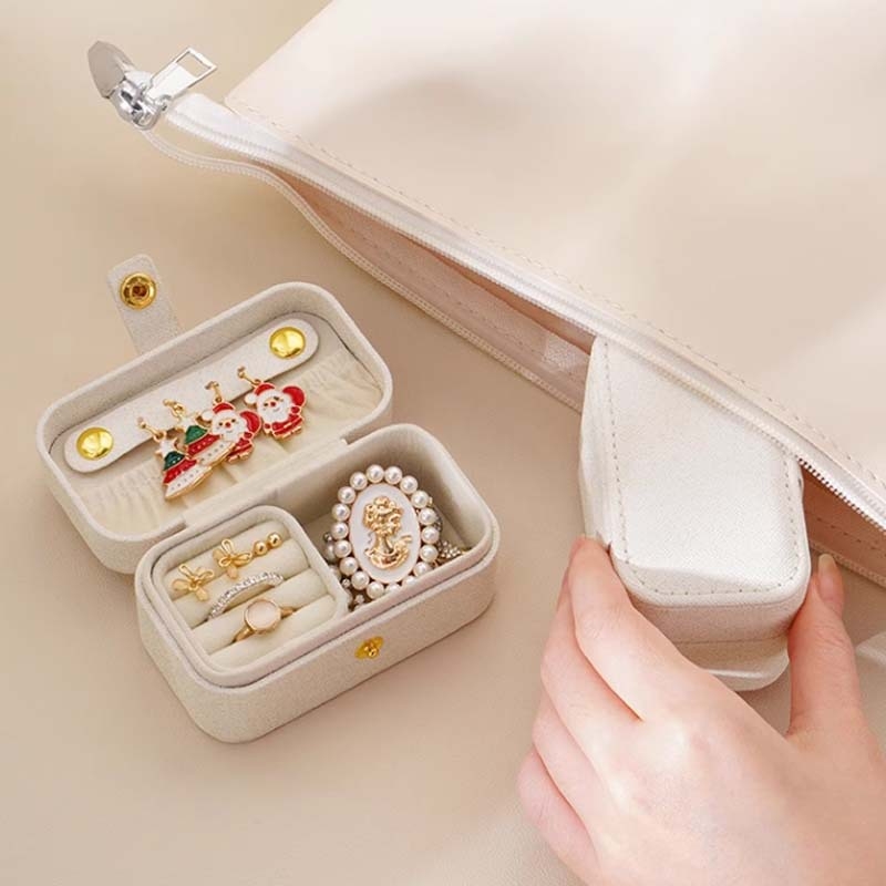 Hordozható ékszerdoboz, kicsi, gyönyörű gyűrűdoboz, fejlett fülbevalók, utazó, hordozható mini tároló műtárgy