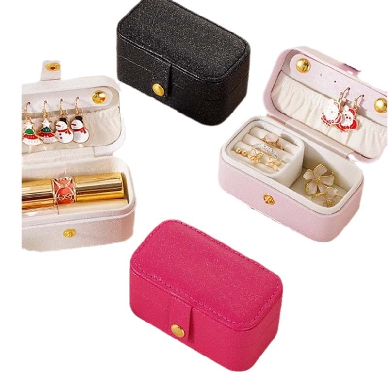Hordozható ékszerdoboz, kicsi, gyönyörű gyűrűdoboz, fejlett fülbevalók, utazó, hordozható mini tároló műtárgy