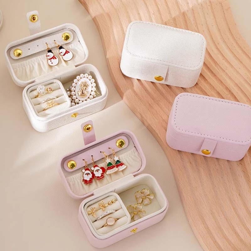 Hordozható ékszerdoboz, kicsi, gyönyörű gyűrűdoboz, fejlett fülbevalók, utazó, hordozható mini tároló műtárgy
