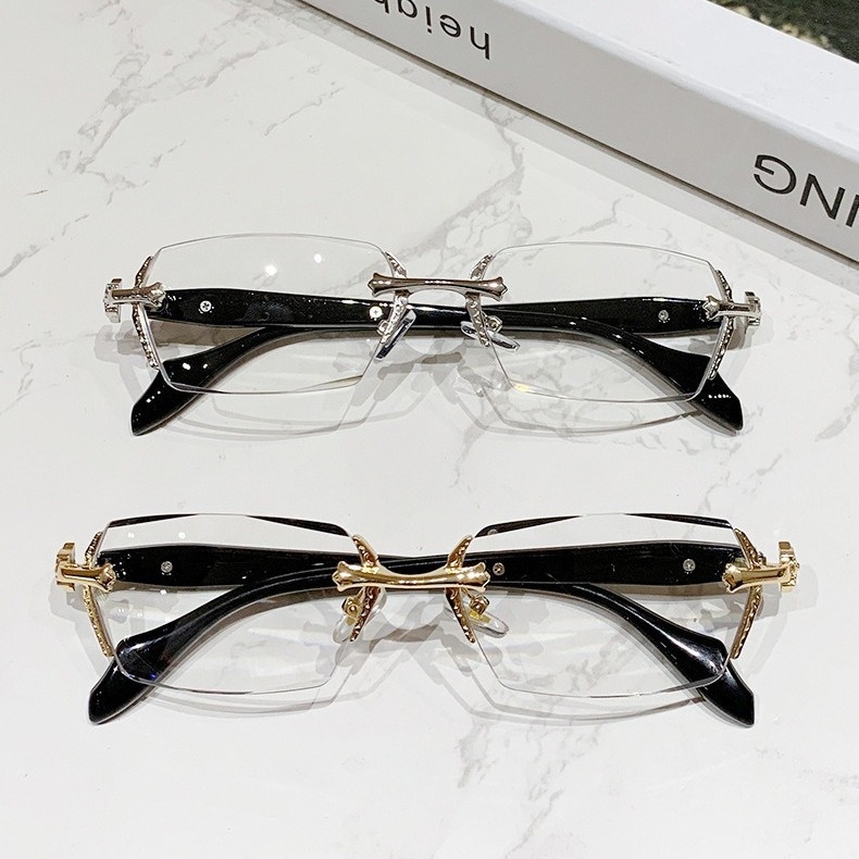 Presbioszkópos szemüvegek, kék fény elleni keret nélküli, vágott élű női fémből készült, nehéz kézműves szemüvegek időseknek, HD divatos, kiváló minőségű presbioszkópos szemüvegek