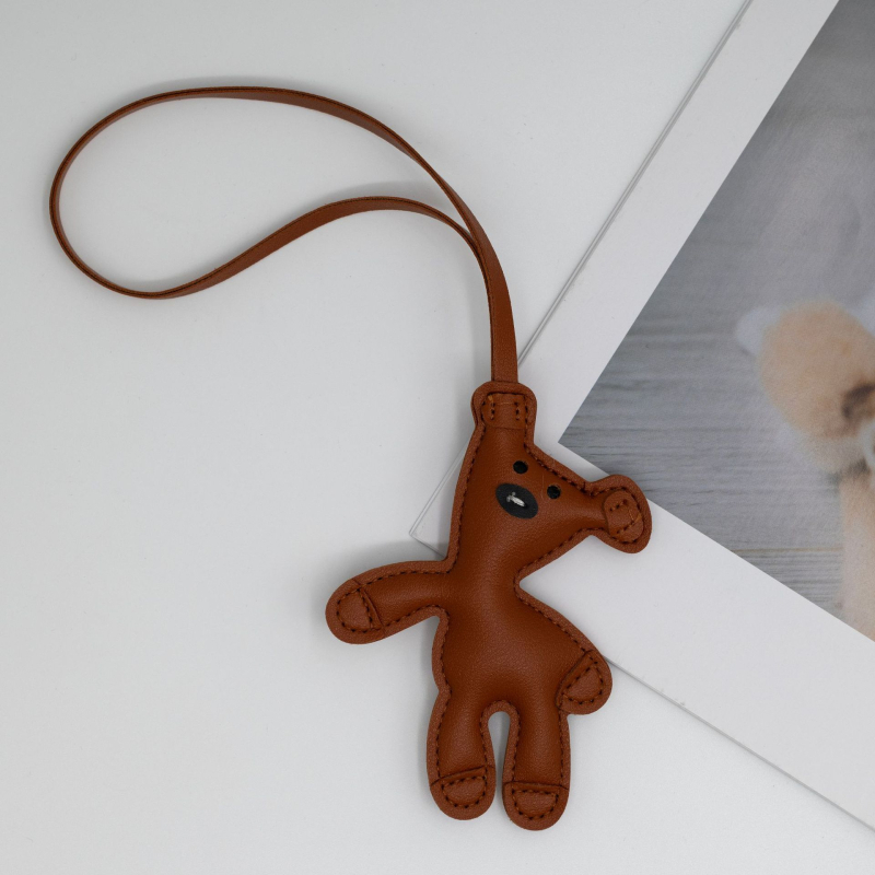 Bab, lusta medve táska medál egyszerű aranyos bőr kulcstartó ajándék függő jellegzetes bőr kiegészítők