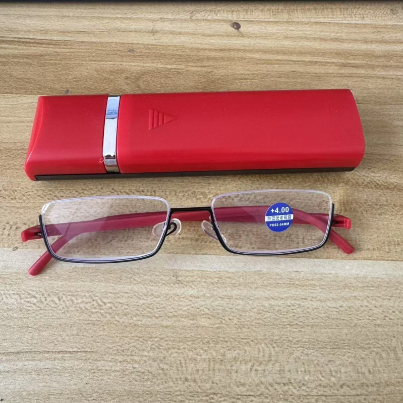 Modne nove naočale za čitanje s poluokvirom za muškarce i žene, prijenosne modne naočale za čitanje s kutijom, anti-plavo svjetlo, prekogranične naočale za čitanje na zalihi