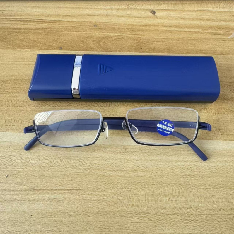 Modne nove naočale za čitanje s poluokvirom za muškarce i žene, prijenosne modne naočale za čitanje s kutijom, anti-plavo svjetlo, prekogranične naočale za čitanje na zalihi