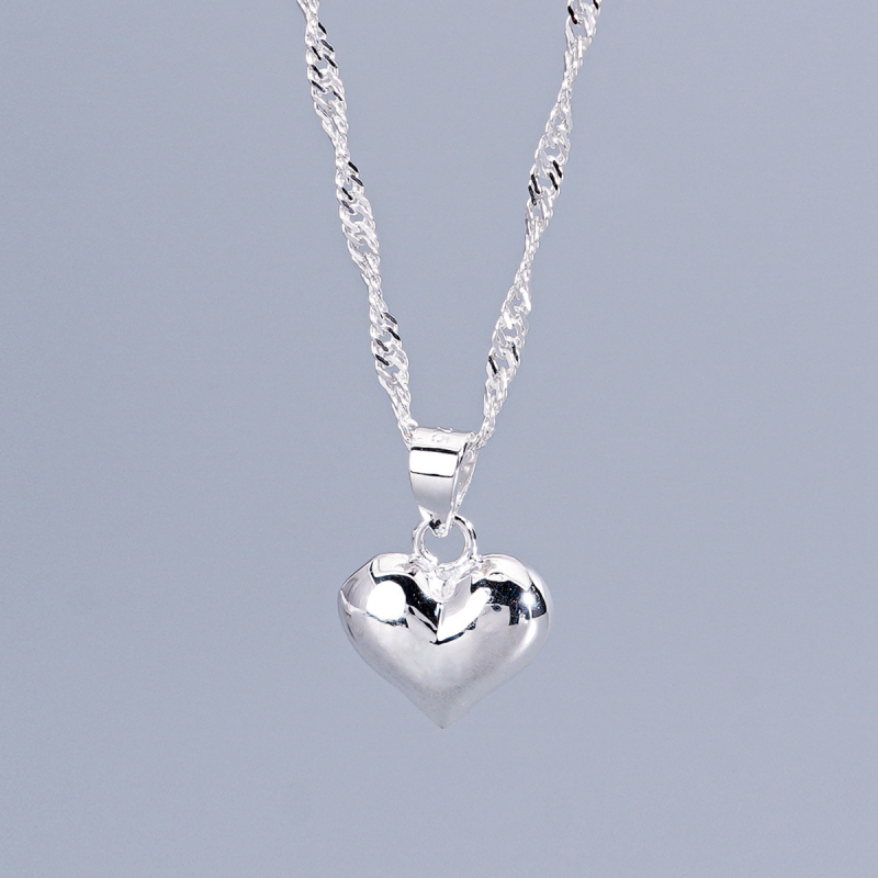 S925 sterling ezüst állítható, visszahúzható, ragyogó arccal díszített szerelmes medál nyaklánc női ékszerek, egyszerű, csúcskategóriás pulóverlánc