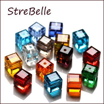 Χαλαρές χάντρες από κρυστάλλινο γυαλί για ρούχα, τετράγωνες χάντρες υψηλής θερμοκρασίας, εκλεπτυσμένο χρώμα, χειροποίητα γυαλισμένα, γυαλισμένα αξεσουάρ κοσμημάτων, δωρεάν αποστολή