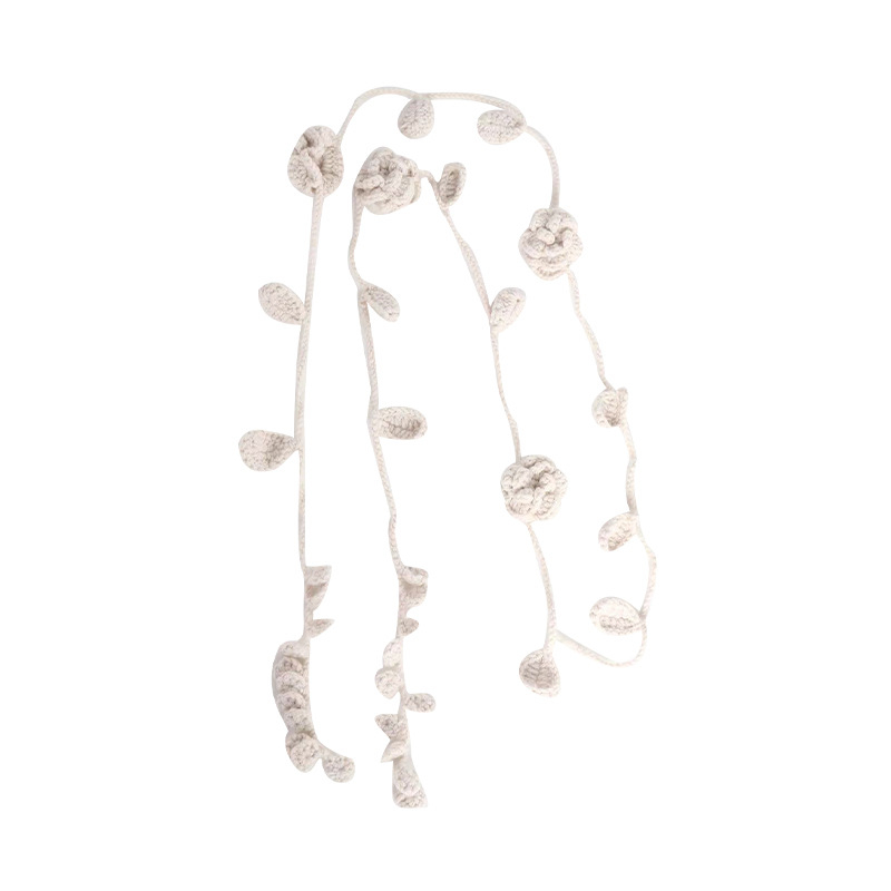 Fekete Rózsa Niche Kézzel Kötött Keskeny Hosszú Csíkos Női Y2K Niche Nyakkiegészítők Nyaklánc Lánc