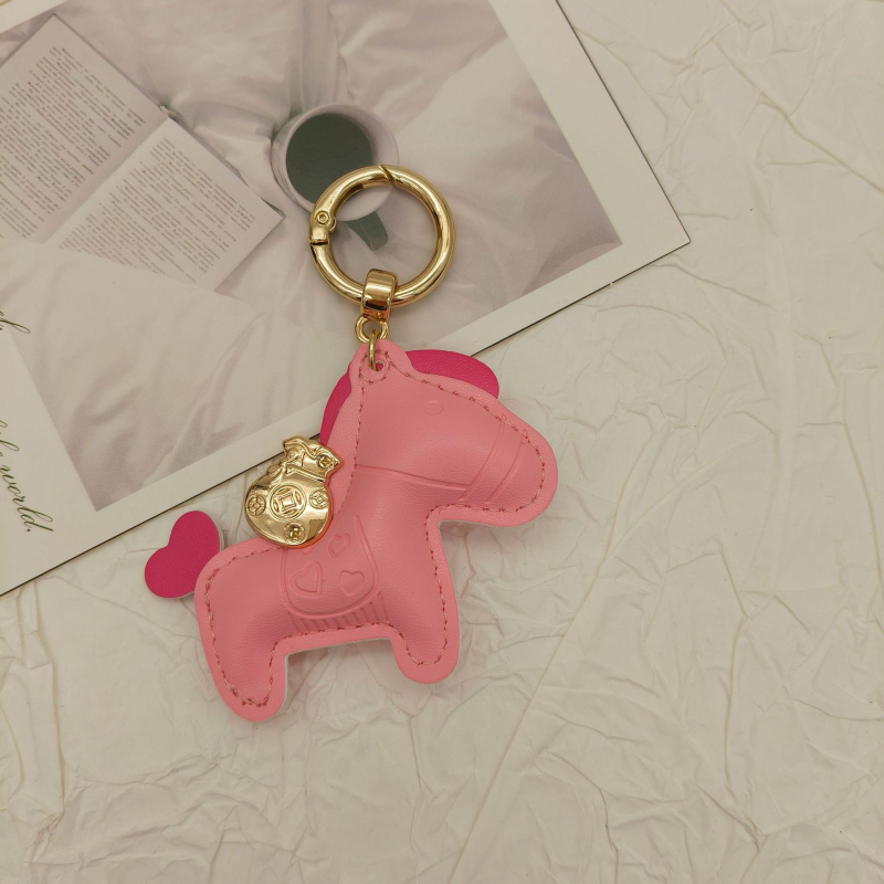 Most gazdag aranyos póni kulcstartó medál pár bőr rajzfilm függő gyönyörű iskolatáska ünnepi ajándék