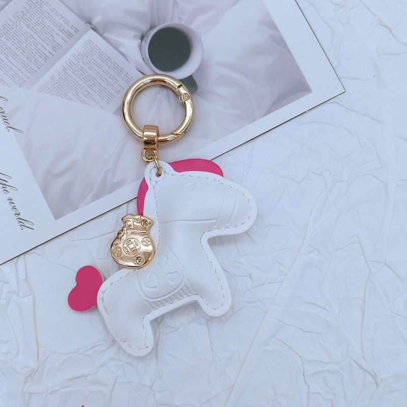 Most gazdag aranyos póni kulcstartó medál pár bőr rajzfilm függő gyönyörű iskolatáska ünnepi ajándék