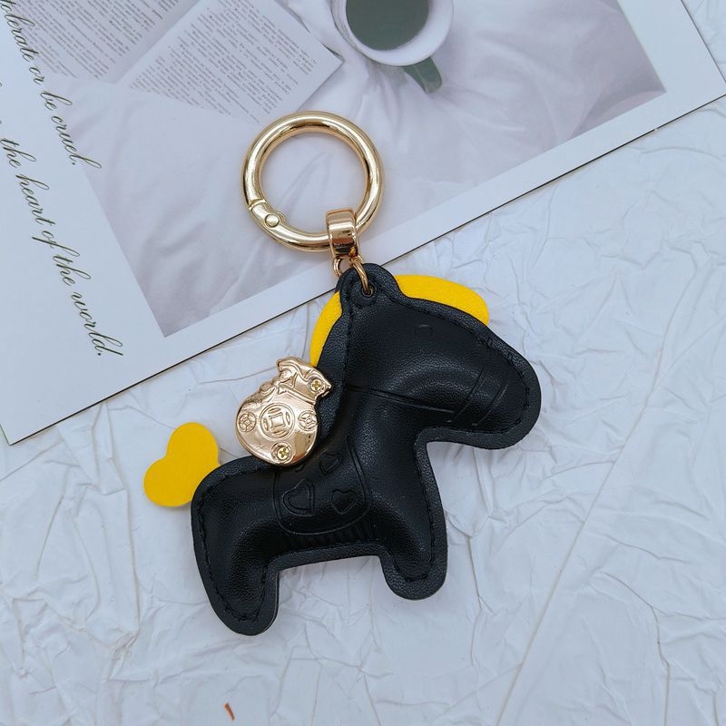 Most gazdag aranyos póni kulcstartó medál pár bőr rajzfilm függő gyönyörű iskolatáska ünnepi ajándék