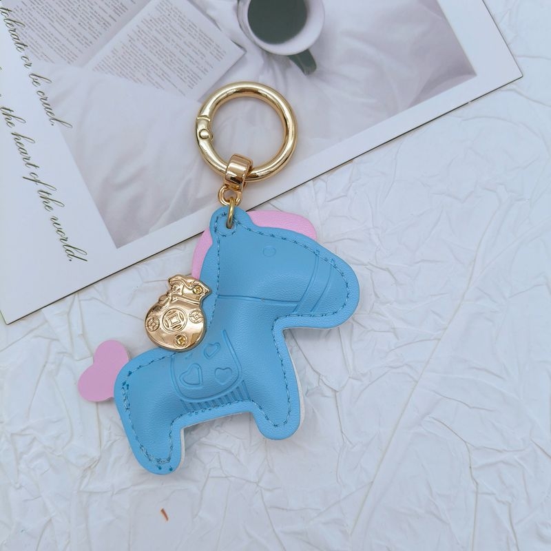 Most gazdag aranyos póni kulcstartó medál pár bőr rajzfilm függő gyönyörű iskolatáska ünnepi ajándék