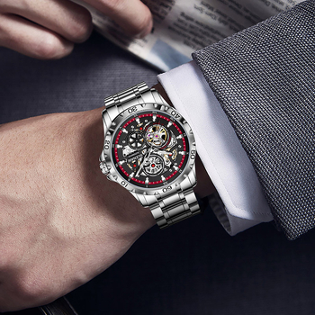 Glen`i uus kahepoolne õõnsate plahvatustega täishelendava automaatse mehaanilise meeste käekell -8999