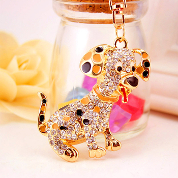 Δημιουργικό Δώρο με Στρας και Χαριτωμένο Κουτάβι Δαλματίας, Μεταλλικό Κρεμαστό Μπρελόκ Αυτοκινήτου, Γυναικεία Τσάντα, Μπρελόκ 787