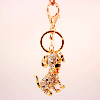 Δημιουργικό Δώρο με Στρας και Χαριτωμένο Κουτάβι Δαλματίας, Μεταλλικό Κρεμαστό Μπρελόκ Αυτοκινήτου, Γυναικεία Τσάντα, Μπρελόκ 787