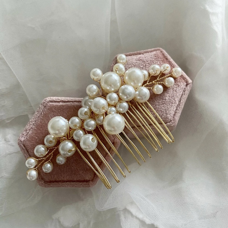 Vestuvių rankų darbo audinio verpalų gėlių lydinio cirkonio plaukų šukos galvos apdangalas vestuvių vakarėlio vakarėlio suknelės aksesuarai